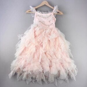 Monique Lhuillier Pottery Barn Kids Blush Fairy Dress Girls 4-6 Pink Tulle